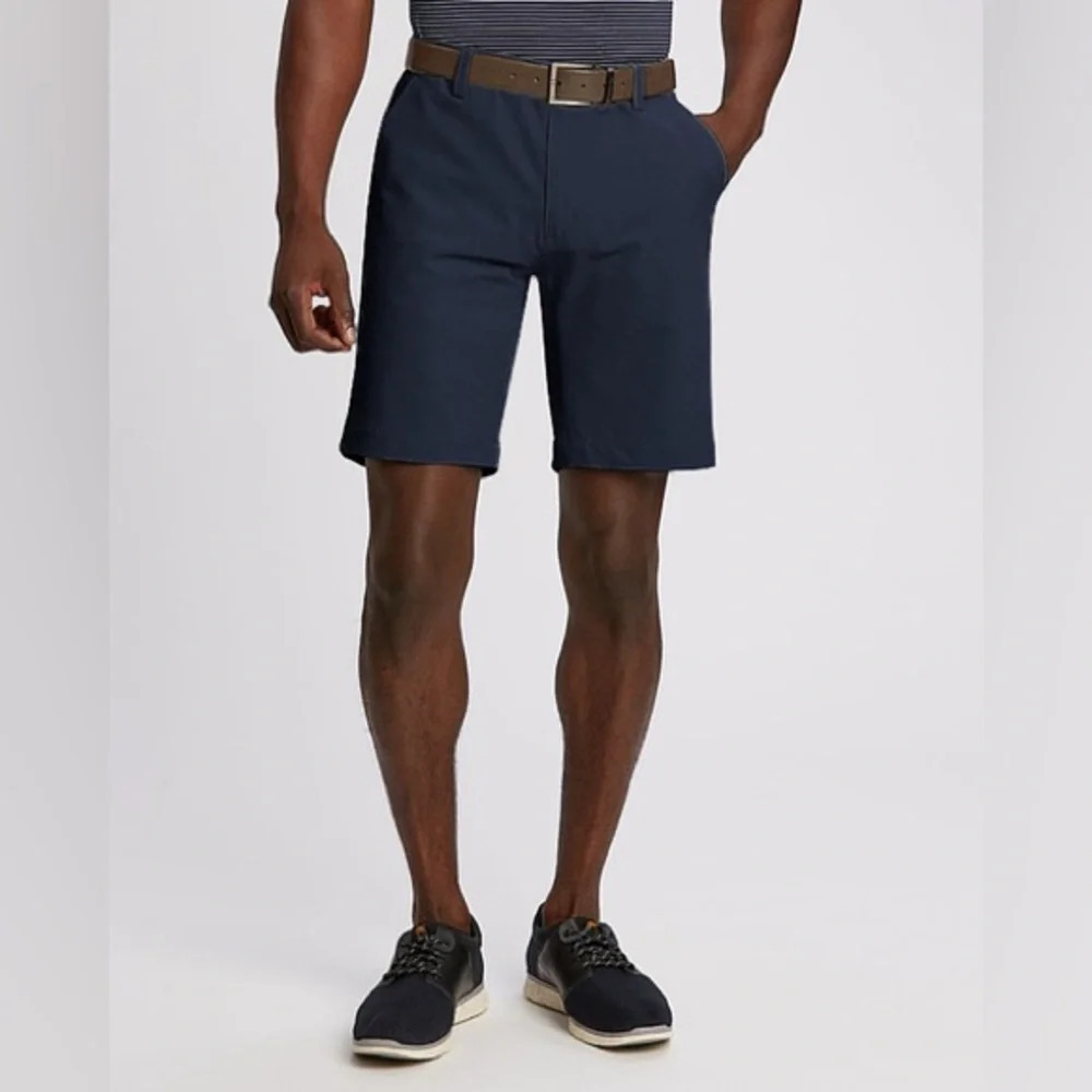 Cutter & Buck Mens Performance Golf Shorts Navy Blue Flat Front Size 40